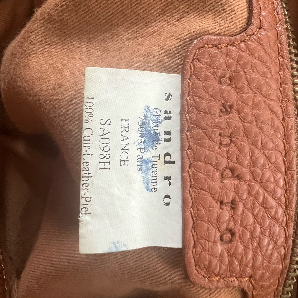 Sandro Tan Leather Shoulder Bag, Gently Worn, Great Look, Super Soft - Picture 6 of 9